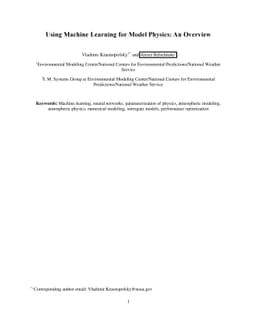 Using Machine Learning for Model Physics: an Overview