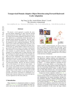 Unsupervised Domain Adaptive Object Detection using Forward-Backward
  Cyclic Adaptation