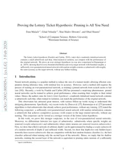 Proving the Lottery Ticket Hypothesis: Pruning is All You Need