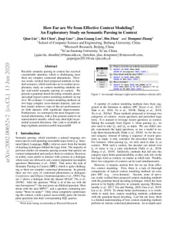How Far are We from Effective Context Modeling? An Exploratory Study on
  Semantic Parsing in Context
