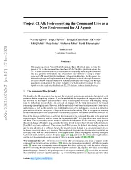 Project CLAI: Instrumenting the Command Line as a New Environment for AI
  Agents