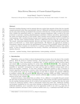 Data-Driven Discovery of Coarse-Grained Equations