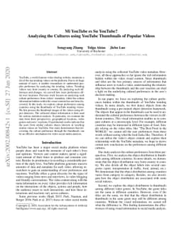 Mi YouTube es Su YouTube? Analyzing the Cultures using YouTube
  Thumbnails of Popular Videos