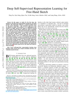 Deep Self-Supervised Representation Learning for Free-Hand Sketch