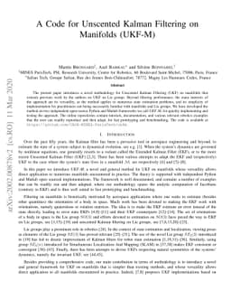 A Code for Unscented Kalman Filtering on Manifolds (UKF-M)