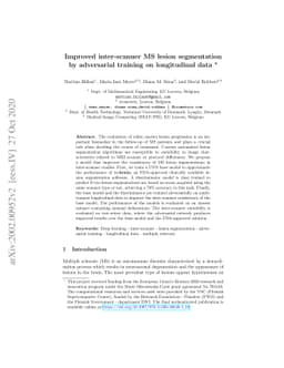 Improved inter-scanner MS lesion segmentation by adversarial training on
  longitudinal data
