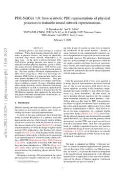 PDE-NetGen 1.0: from symbolic PDE representations of physical processes
  to trainable neural network representations