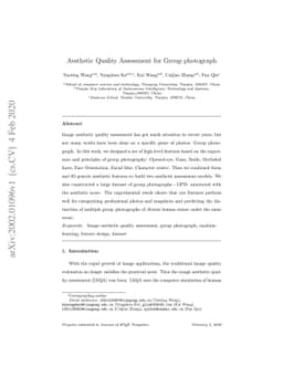 Aesthetic Quality Assessment for Group photograph