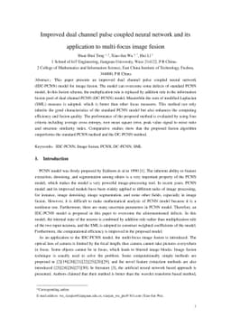 Improved dual channel pulse coupled neural network and its application
  to multi-focus image fusion
