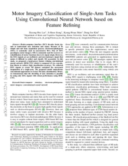 Motor Imagery Classification of Single-Arm Tasks Using Convolutional
  Neural Network based on Feature Refining