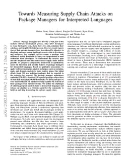 Towards Measuring Supply Chain Attacks on Package Managers for
  Interpreted Languages