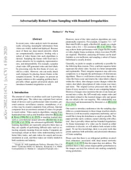 Adversarially Robust Frame Sampling with Bounded Irregularities