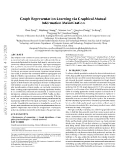 Graph Representation Learning via Graphical Mutual Information
  Maximization