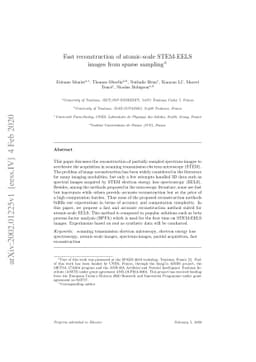 Fast reconstruction of atomic-scale STEM-EELS images from sparse
  sampling
