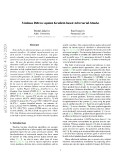 Minimax Defense against Gradient-based Adversarial Attacks