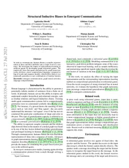 Structural Inductive Biases in Emergent Communication