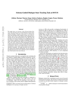 Schema-Guided Dialogue State Tracking Task at DSTC8