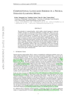 Compositional Languages Emerge in a Neural Iterated Learning Model