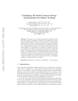 Combining 3D Model Contour Energy and Keypoints for Object Tracking