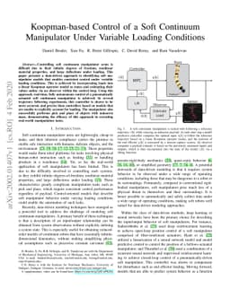 Koopman-based Control of a Soft Continuum Manipulator Under Variable
  Loading Conditions