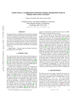 Audio-Visual Calibration with Polynomial Regression for 2-D Projection
  Using SVD-PHAT