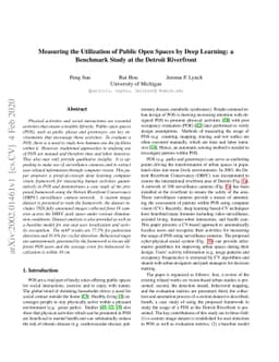 Measuring the Utilization of Public Open Spaces by Deep Learning: a
  Benchmark Study at the Detroit Riverfront