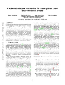 A workload-adaptive mechanism for linear queries under local
  differential privacy