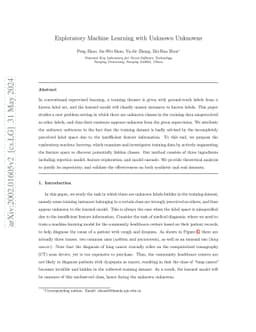 Exploratory Machine Learning with Unknown Unknowns
