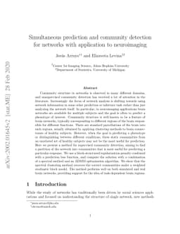 Simultaneous prediction and community detection for networks with
  application to neuroimaging