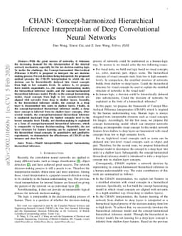 CHAIN: Concept-harmonized Hierarchical Inference Interpretation of Deep
  Convolutional Neural Networks