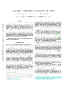 Limitations of weak labels for embedding and tagging