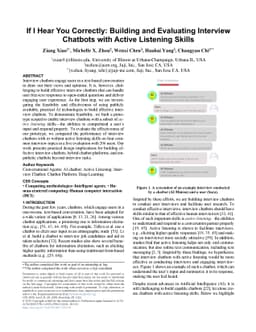 If I Hear You Correctly: Building and Evaluating Interview Chatbots with
  Active Listening Skills