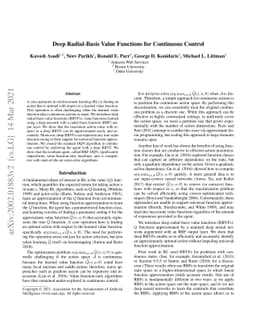 Deep Radial-Basis Value Functions for Continuous Control