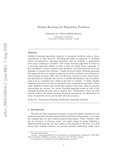 Robust Boosting for Regression Problems