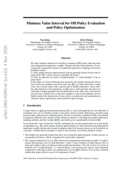 Minimax Value Interval for Off-Policy Evaluation and Policy Optimization