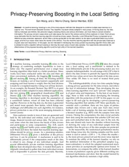Privacy-Preserving Boosting in the Local Setting
