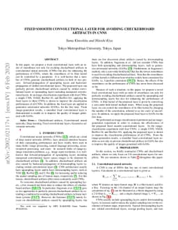 Fixed smooth convolutional layer for avoiding checkerboard artifacts in
  CNNs
