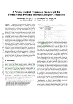 A Neural Topical Expansion Framework for Unstructured Persona-oriented
  Dialogue Generation