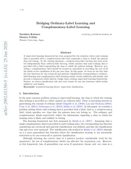 Bridging Ordinary-Label Learning and Complementary-Label Learning