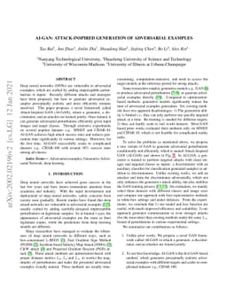 AI-GAN: Attack-Inspired Generation of Adversarial Examples