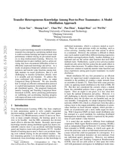 Transfer Heterogeneous Knowledge Among Peer-to-Peer Teammates: A Model
  Distillation Approach