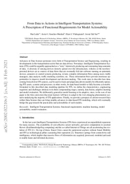 From Data to Actions in Intelligent Transportation Systems: a
  Prescription of Functional Requirements for Model Actionability