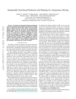 Interpretable Goal-based Prediction and Planning for Autonomous Driving