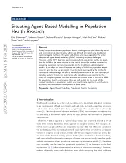 Situating Agent-Based Modelling in Population Health Research