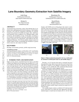Lane Boundary Geometry Extraction from Satellite Imagery