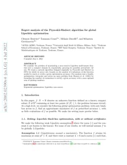 Regret analysis of the Piyavskii-Shubert algorithm for global Lipschitz
  optimization