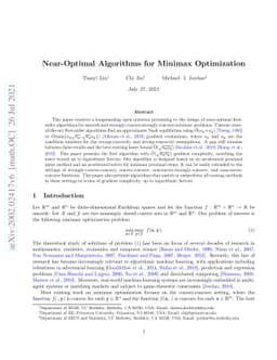 Near-Optimal Algorithms for Minimax Optimization