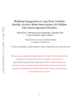 Modeling Engagement in Long-Term, In-Home Socially Assistive Robot
  Interventions for Children with Autism Spectrum Disorders