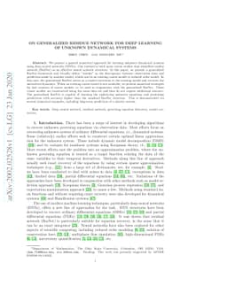 On generalized residue network for deep learning of unknown dynamical
  systems