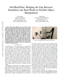 Sim2Real2Sim: Bridging the Gap Between Simulation and Real-World in
  Flexible Object Manipulation